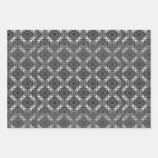 MVB Black Faux Lace Grijs Inpakpapier Vel (Voorkant)