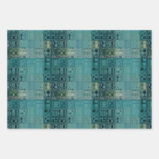 MVB Blauw Blauwgroen- Faux Glass Inpakpapier Vel (Voorkant)