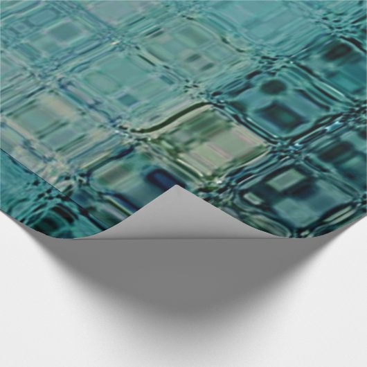 MVB Blue Blauwgroen - FauxGlass -Wrapppapier Cadeaupapier (Hoek)