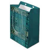 MVB Blue Teal- FauxGlass -Inpakpapier Medium Cadeauzakje (Achterkant Gekanteld)