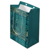 MVB Blue Teal- FauxGlass -Wrapping Paper Medium Cadeauzakje (Voorkant Gekanteld)