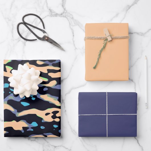 MVB Cameo Masculine Blue 2 Design Inpakpapier Vel (Voorkant)