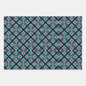 MVB Double Diamond Tribal Blauw Patroon Inpakpapier Vel (Voorkant)