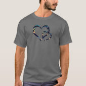 MVB Double Trendy Blauwe Camouflage Hart Ontwerp T-shirt (Voorkant)