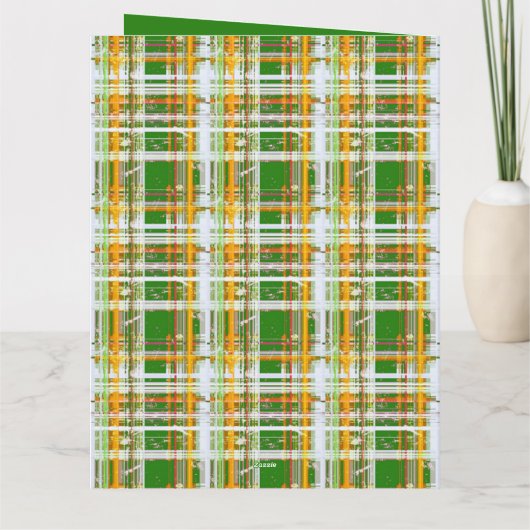 MVB Fall Plaid Green/Orange/Yellow Design Kaart (Achterkant)