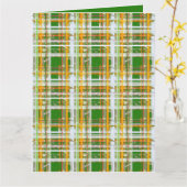 MVB Fall Plaid Groen/Oranje/Geel Design Kaart (Gele Bloem)