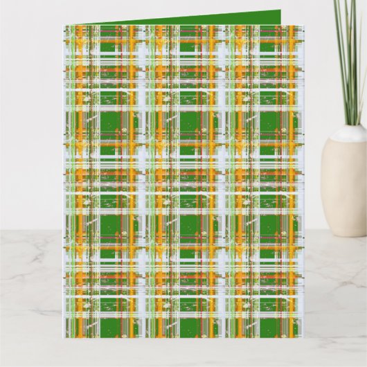 MVB Fall Plaid Groen/Oranje/Geel Design Kaart (Voorkant)