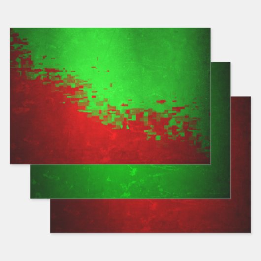 MVB Faux Digital Foil Parchment Green Design Inpakpapier Vel (Set)