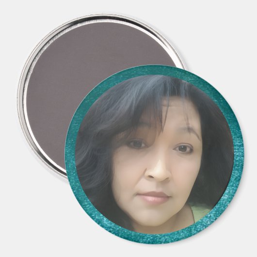 MVB Faux Velvet Teal Customizable Design Magneet (Voorkant / Achterkant)