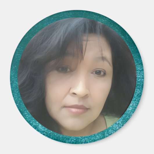 MVB Faux Velvet Teal Customizable Design Magneet (Voorkant)