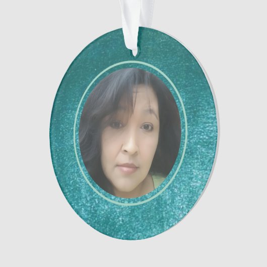 MVB Faux Velvet Teal Customizable Design Ornament (voorkant)