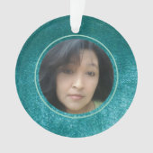 MVB Faux Velvet Teal Customizable Design Ornament (voorkant)
