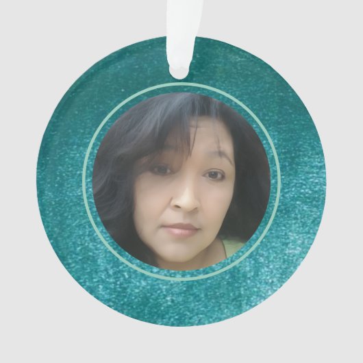 MVB Faux Velvet Teal Customizable Design Ornament (voorkant)