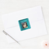 MVB Faux Velvet Teal Customizable Design Vierkante Sticker (Envelop)
