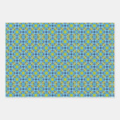 MVB Geo Sky Blue met een vleugje geel Design Inpakpapier Vel (Voorkant)