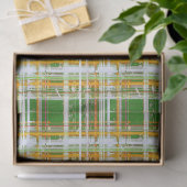 MVB Herfst Plaid Groen/Sinaasappel/Geel Ontwerp Tissuepapier (Geschenk)