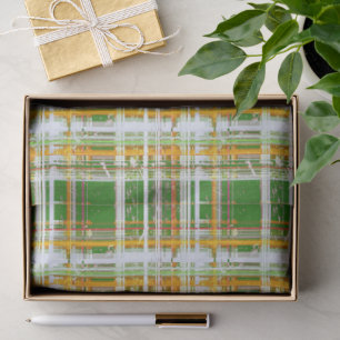 MVB Herfst Plaid Groen/Sinaasappel/Geel Ontwerp Tissuepapier