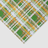 MVB Herfst Plaid Groen/Sinaasappel/Geel Ontwerp Tissuepapier (Detail)