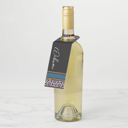 MVB Mexicaans Monogram Able Accent Border ontwerp Flessenhanger (Schuin)