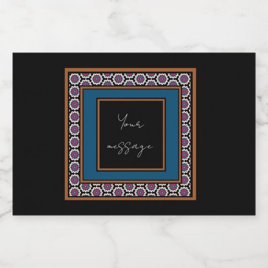 MVB Mexicaans Monogram Able Accent Border ontwerp Likeurfles Etiket (Enkel label)