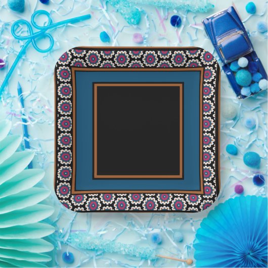 MVB Mexicaans Monogram Able Accent Border ontwerp  Papieren Bordje (Feest)