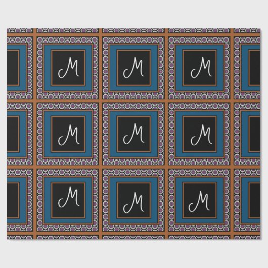MVB Mexicaanse Monogram tabel Accent Border ontwer Cadeaupapier (Vlak)