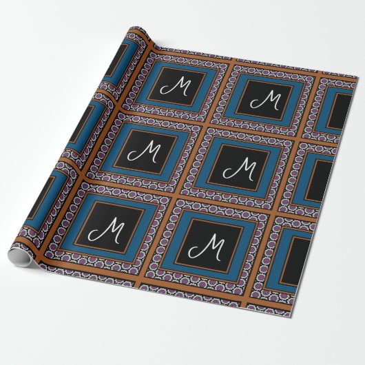 MVB Mexicaanse Monogram tabel Accent Border ontwer Cadeaupapier (Uitgerold)