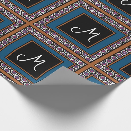 MVB Mexicaanse Monogram tabel Accent Border ontwer Cadeaupapier (Hoek)