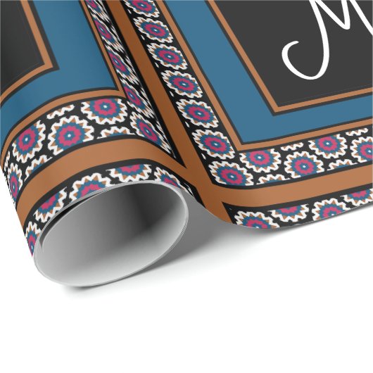 MVB Mexicaanse Monogram tabel Accent Border ontwer Cadeaupapier (Rol Hoek)