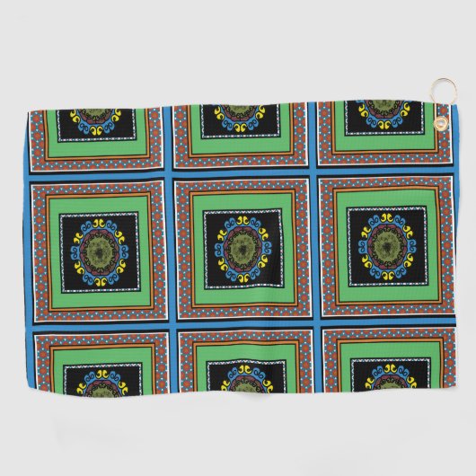 MVB Mexicaanse Monogram tabel Accent Border ontwer Golfhanddoek (Horizontaal)