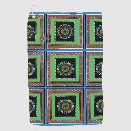 MVB Mexicaanse Monogram tabel Accent Border ontwer Golfhanddoek (Voorkant)