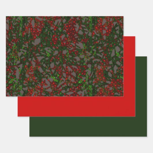 MVB Mistletoe Foliage Design Inpakpapier Vel (Set)