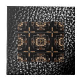 MVB Quad Cross Design Tile/Faux Leather Black Tegeltje (Voorkant)