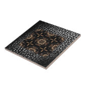 MVB Quad Cross Design Tile/Faux Leather Black Tegeltje (Zijkant)