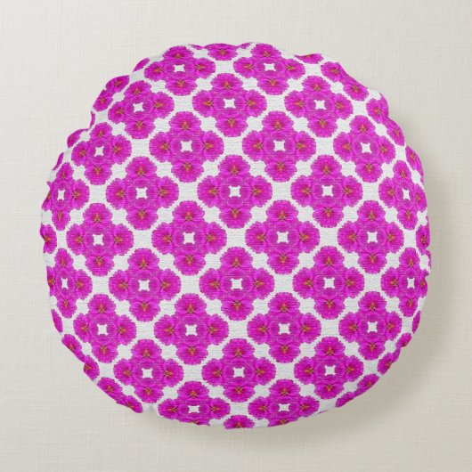 MVB Retro Mexicaanse Moss Flower Pink Rond Kussen (Voorkant)