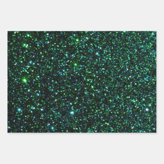 MVB Sparkly Green Blue Design Inpakpapier Vel (Voorkant)