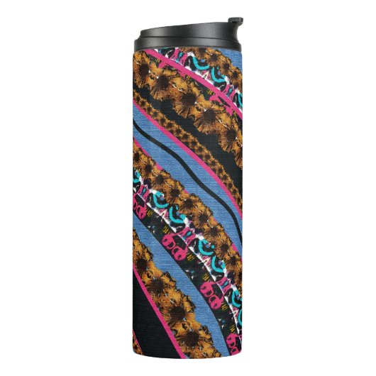 MVB Textiel Abstracte Creatieve Stukken Thermosbeker (Gedraaid links)