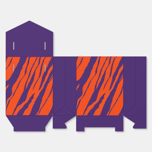 MVB Tiger Stripes Design- Orange & Purple Bedankdoosjes (Ongevouwen)