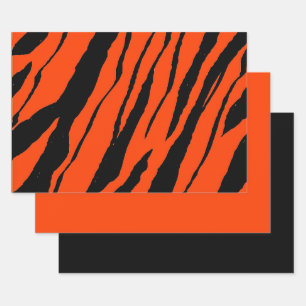 MVB Tiger Stripes Design - Oranje & zwart Inpakpapier Vel