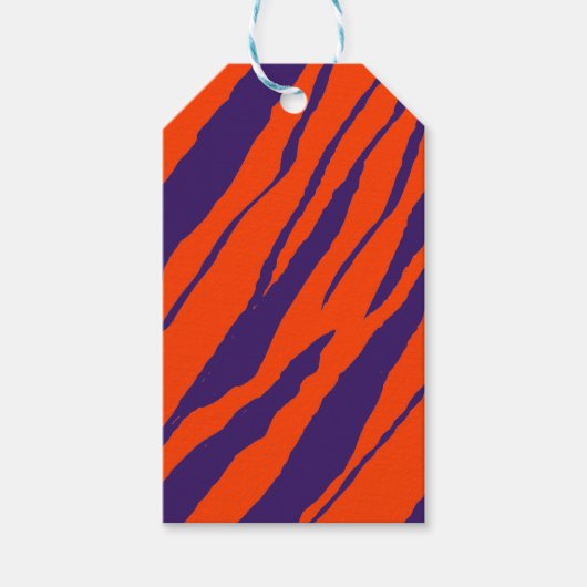 MVB Tiger Stripes Design - Sinaasappel & Paarse Cadeaulabel (Voorkant)