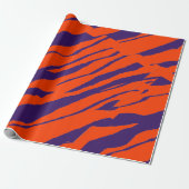 MVB Tiger Stripes Design - Sinaasappel & Paarse Cadeaupapier (Uitgerold)