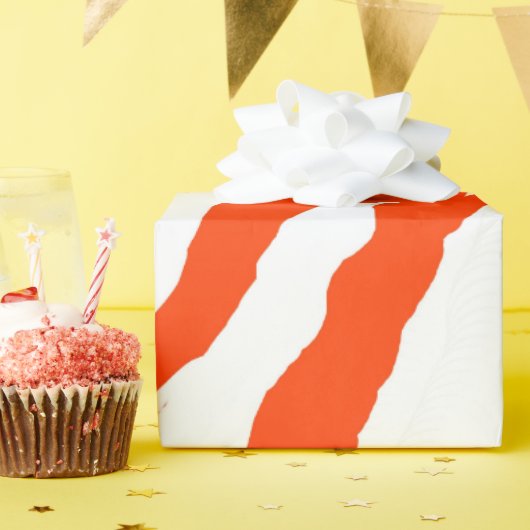 MVB Tiger Stripes Design - Sinaasappel & Wit Cadeaupapier (Verjaardagsfeest)