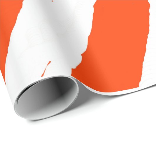 MVB Tiger Stripes Design - Sinaasappel & Wit Cadeaupapier (Rol Hoek)