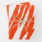 MVB Tiger Stripes Design - Sinaasappel & Wit Inpakpapier Vel (In situ)
