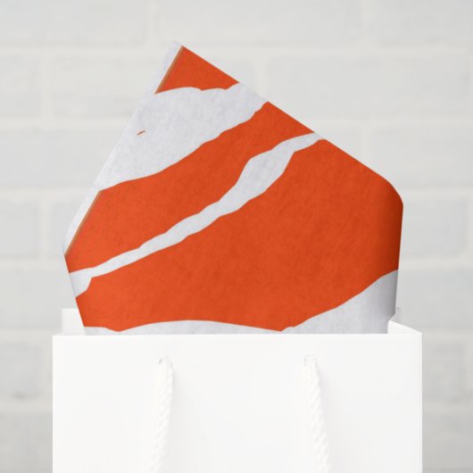 MVB Tiger Stripes Design - Sinaasappel & Wit Tissuepapier (Cadeauzakje)