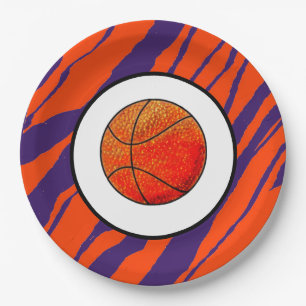 MVB Tijgerstrepen Design- Basketbal Papieren Bordje
