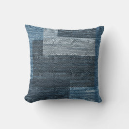 MVB Weathered Blue/Grey Faux Burlap design Outdo Buitenkussen