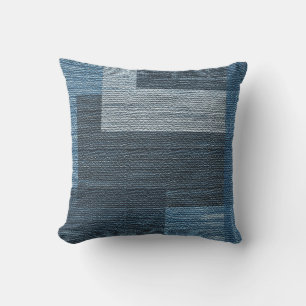 MVB Weathered Blue/Grey Faux Burlap design Outdo Buitenkussen