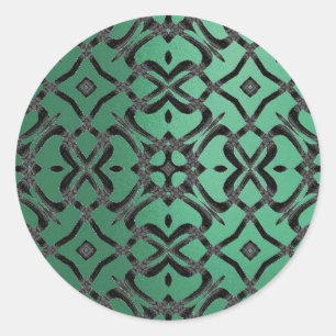 MVB X Kant Pattern Sticker- Blauwgroen Groen Ronde Sticker