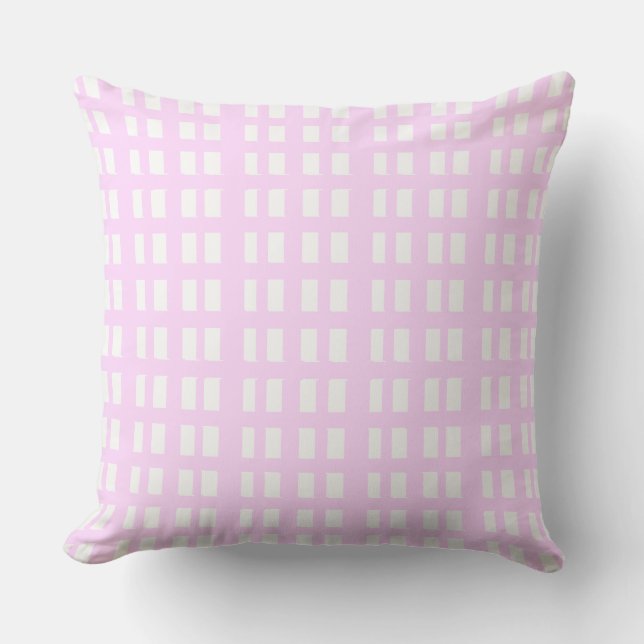 MVB Zacht Roze Plaid Ontwerp Kussen (Voorkant)